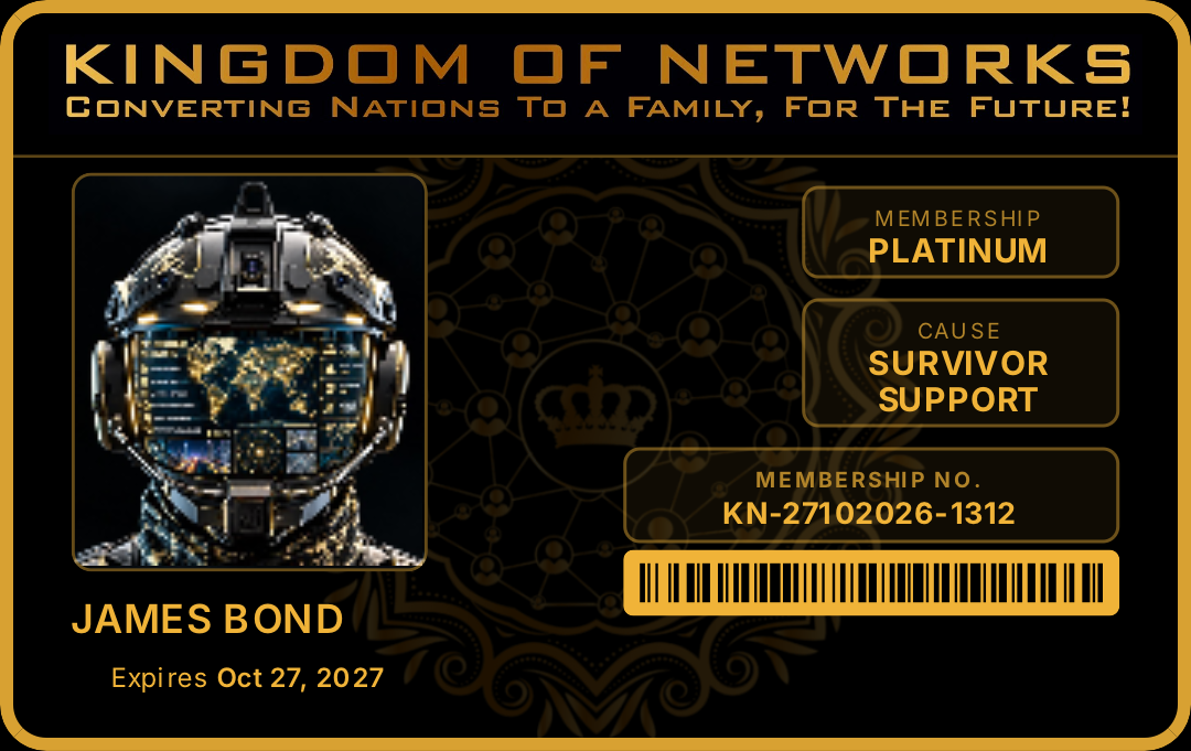 Sample Kingdom of Networks membership ID card